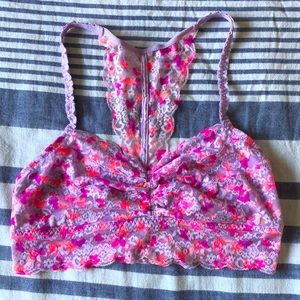 Pink lace bralette